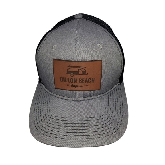 Dillon Beach Hat Cap Trucker Mesh Snapback Grey Black Patch - Picture 1 of 11